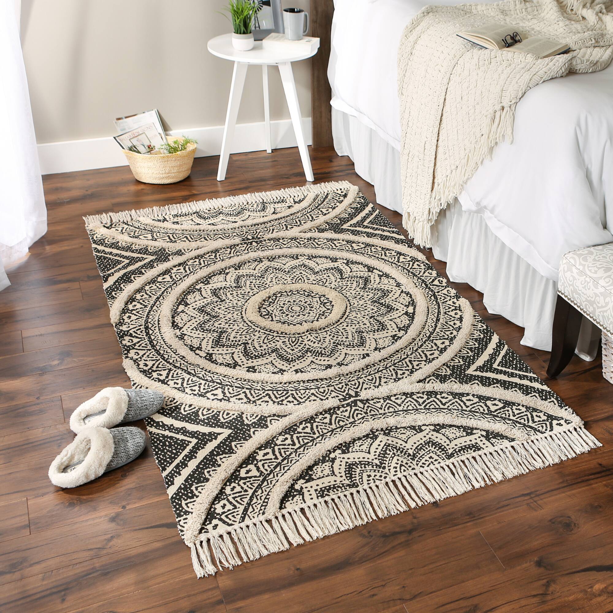 DII® Printed Natural Hand-Loomed Shag Rug